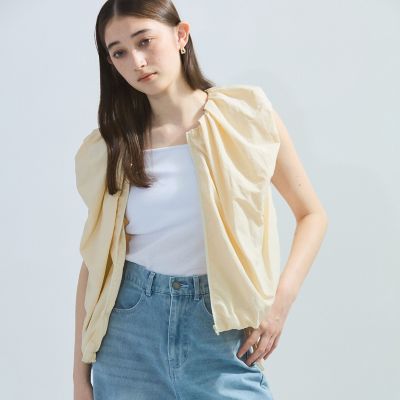 ＜Ketty (Women)＞ナイロンギャザートップス≪手洗い可能≫