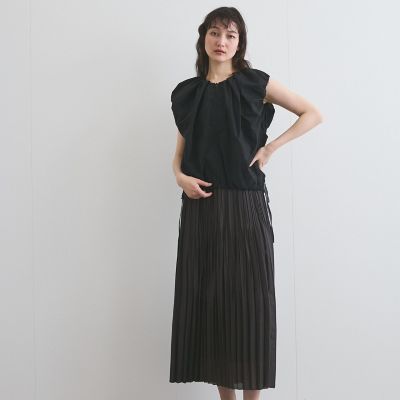 【SALE】Ketty (Women)/ケティ ナイロンギャザートップス&#8810;手洗い可能&#8811; 04ブラック 【三越伊勢丹/公式】