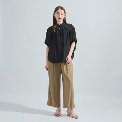 コットンシルクシャツブラウス≪手洗い可能≫