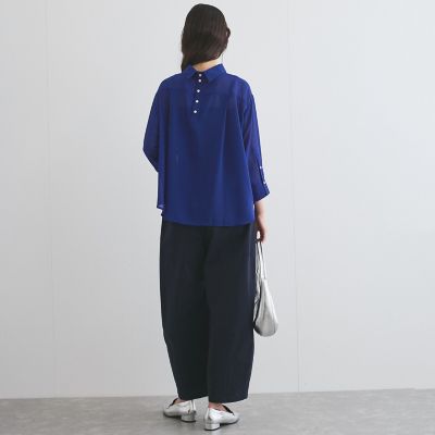 ロールネックシアーシャツブラウス≪手洗い可能≫