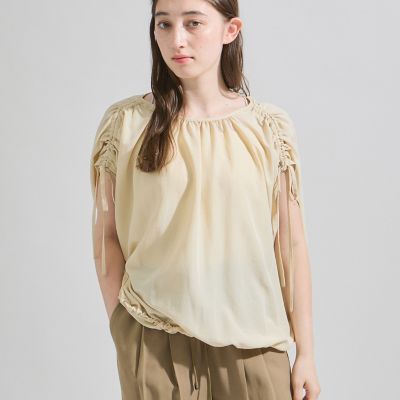 【SALE】Ketty (Women)/ケティ フィブリルサテンギャザーブラウス&#8810;手洗い可能&#8811; 08イエロー トップス【三越伊勢丹/公式】