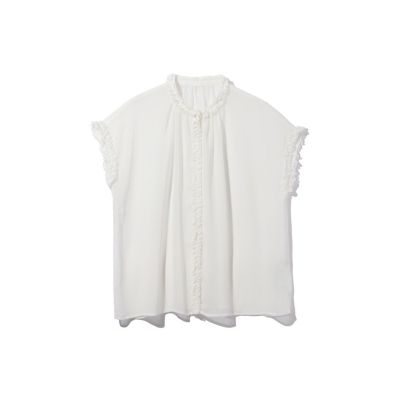 シフォン楊柳フリルブラウス≪手洗い可能≫