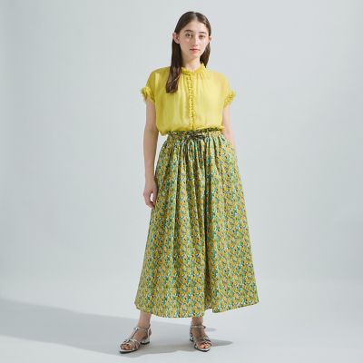 シフォン楊柳フリルブラウス≪手洗い可能≫