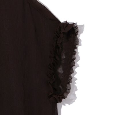 シフォン楊柳フリルブラウス≪手洗い可能≫