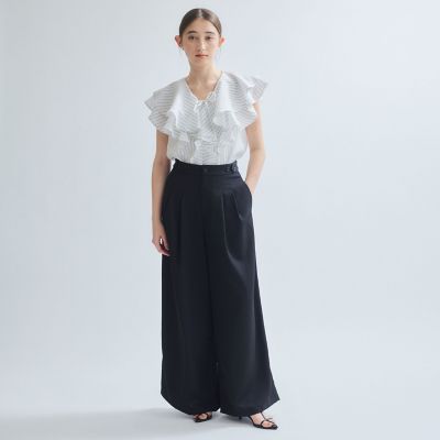 フリルノースリブラウス≪手洗い可能≫