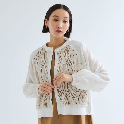 【SALE】Ketty (Women)/ケティ エンブロイダリーレースカーディガン&#8810;手洗い可能&#8811; 22アイボリー トップス【三越伊勢丹/公式】