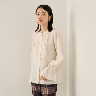 Ketty (Women)/ケティ ポライトジョーゼットフリルブラウス&#8810;手洗い可能&#8811; 02オフホワイト トップス【三越伊勢丹/公式】