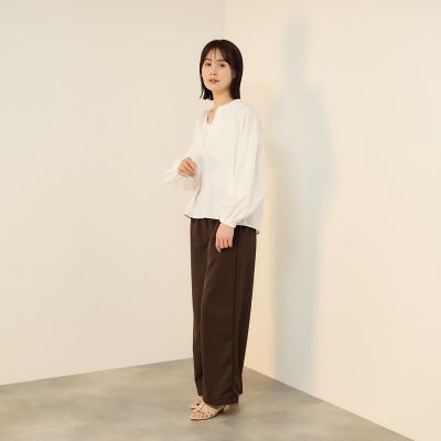 ハイカウントタイプライターキーネックブラウス | Ketty (Women