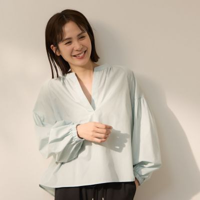 ENFOLD ハイカウントタイプライター ブラウス ハイカウントタイプライターキーネックブラウス | Ketty (Women