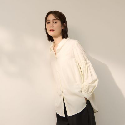 ＜Ketty (Women)＞ＴＲローンバックヨークギャザーコクーンブラウス