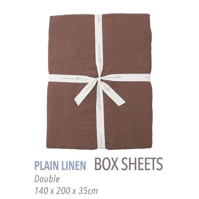TOMORROWLAND HOME/トゥモローランド ホーム プレーンリネン ボックスシーツ(ダブル) 49Dブラウン 【三越伊勢丹/公式】