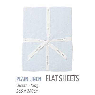 TOMORROWLAND HOME/トゥモローランド ホーム プレーンリネン フラットシーツ(クイーン キング) 63ライトブルー 【三越伊勢丹/公式】