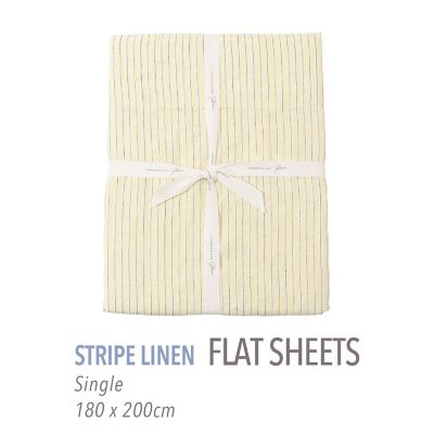 TOMORROWLAND HOME/トゥモローランド ホーム ストライプリネン フラットシーツ(シングル) 24イエローケイ 【三越伊勢丹/公式】