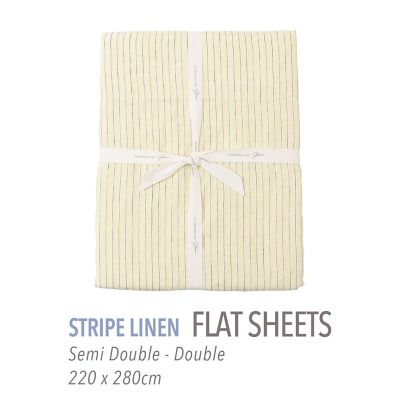 TOMORROWLAND HOME/トゥモローランド ホーム ストライプリネン フラットシーツ(セミダブル ダブル) 24イエローケイ 【三越伊勢丹/公式】