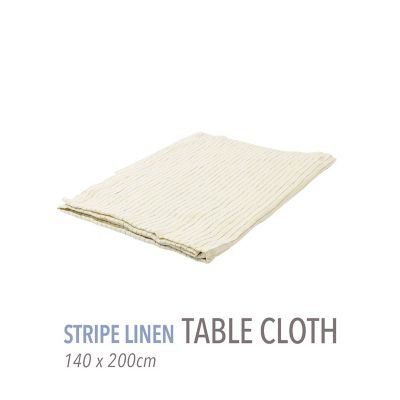 ストライプリネン テーブルクロス（140cm X 200cm