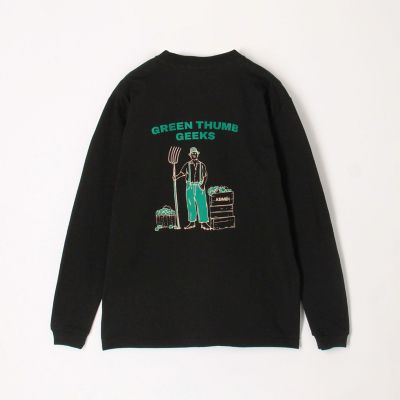mr Vネック長袖ウェア 黒緑 KEIMEN Agricultureman ロングスリーブカットソー