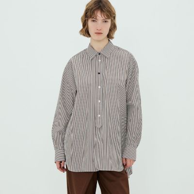 美品＊マルティニーク コットンブロードロングシャツ 定価3.1万 バンドカラー コットンブロード ロングスリーブシャツ | TOMORROWLAND .B (Women