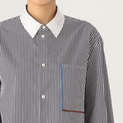 TOMORROWLAND ．B コットン ストライプロングシャツ 