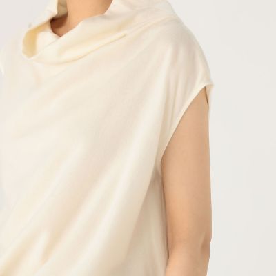 ＴＯＭＯＲＲＯＷＬＡＮＤ　．Ｂ　ウールカシミヤビーバー　アシンメトリックタックドレープブラウス