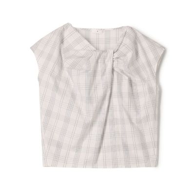＜TOMORROWLAND .B (Women)＞ＴＯＭＯＲＲＯＷＬＡＮＤ　．Ｂ　チェックアシンメトリックブラウス