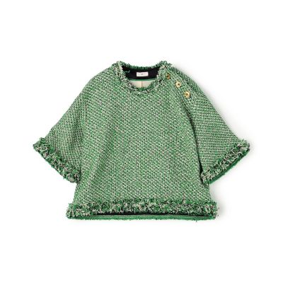 ＜TOMORROWLAND .B (Women)＞ＧＲＥＥＮ　ＴＷＥＥＤ　ハーフスリーブプルオーバー