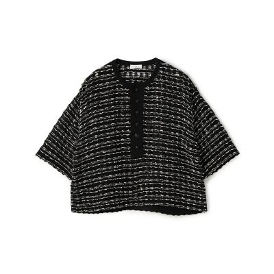 ＜TOMORROWLAND .B (Women)＞メッシュツイード　ハーフスリーブプルオーバー