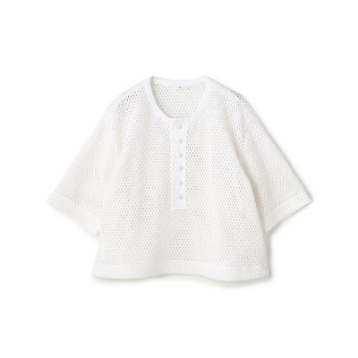 ＜TOMORROWLAND .B (Women)＞コットンクロシェツイード　ハーフスリーブプルオーバー