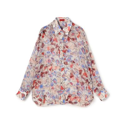 ＜TOMORROWLAND .B (Women)＞【店舗限定】シルク楊柳　フラワープリント　レギュラーカラーシャツ