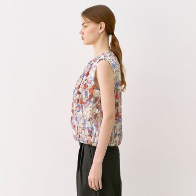 店舗限定 】シルク楊柳 フラワープリント2－wayシャツ