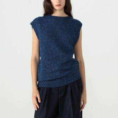 ＴＯＭＯＲＲＯＷＬＡＮＤ　．Ｂ　ウールカシミヤラメ　アシンメトリックプルオーバー