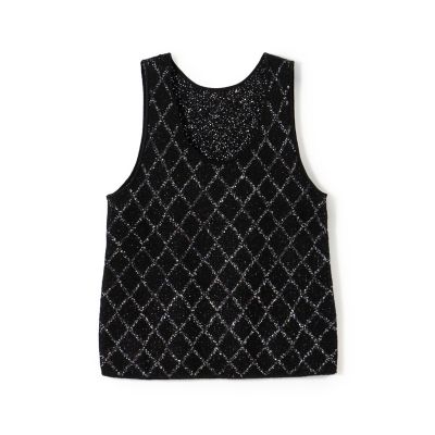 ＜TOMORROWLAND .B (Women)＞カシミヤブレンドシークインス　ノースリーブプルオーバー