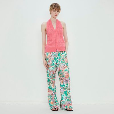 シルクツイル フラワーペイズリープリントパンツ | TOMORROWLAND .B