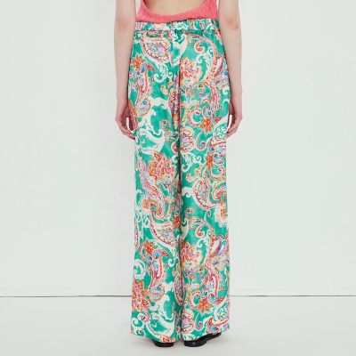 シルクツイル フラワーペイズリープリントパンツ | TOMORROWLAND .B