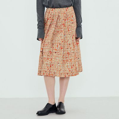 ポリエステル ツイードプリント プリーツスカート | TOMORROWLAND .B