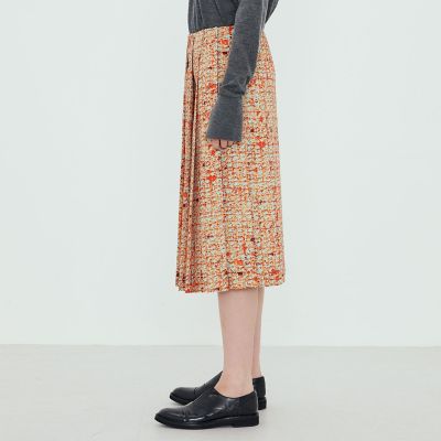 ポリエステル ツイードプリント プリーツスカート | TOMORROWLAND .B