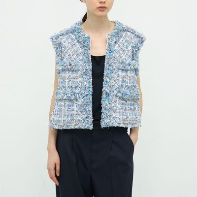 送料無料】ミックスツイード ショートジレ | TOMORROWLAND .B (Women