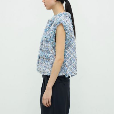 送料無料】ミックスツイード ショートジレ | TOMORROWLAND .B