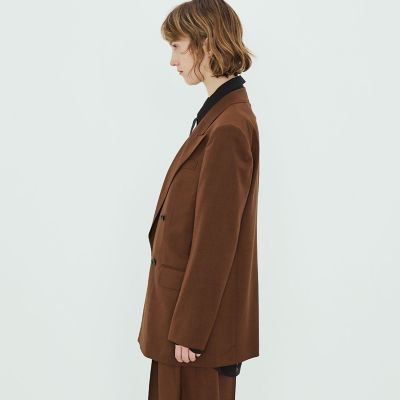 美品✨ティージャケット ウールコート ダブルブレスト 高級羊毛 キャメル 希少色 L】ダブルシャルムショートビーバー ウールコート(コート)｜TO