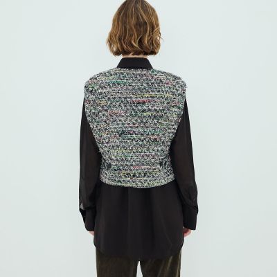 トゥモローランド　ジレ ツイードショートジレ | TOMORROWLAND .B (Women