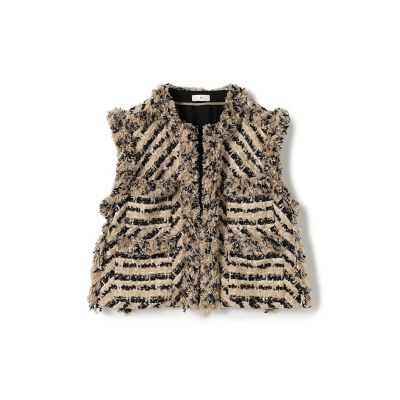 TOMORROWLAND.B トゥモローランドビー　ツイードジレ MALHIAツイード ショートジレ | TOMORROWLAND .B (Women