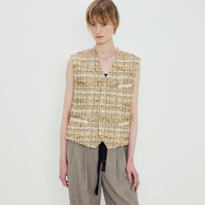 GOLD TWEED ショートジレ | TOMORROWLAND .B (Women