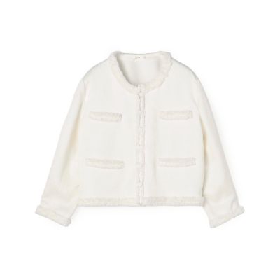 ＜TOMORROWLAND .B (Women)＞リネンツイル　フリンジノーカラージャケット