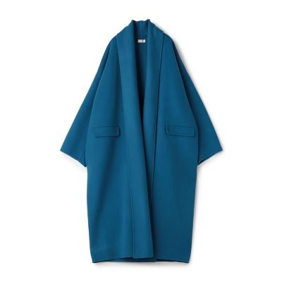 定価253,000円 BLAMINKブラミンク☆ウールダブル２ボタンロングコート BLAMINK(ブラミンク)のウールダブルフェイレザーカラー