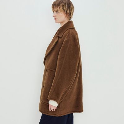 ベビーアルパカブレンド リバーボリュームピーコート | TOMORROWLAND