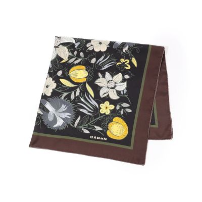 CABaN /キャバン　プリントスカーフ　正方形 Botanical Garden シルクプリントスカーフ | CABaN