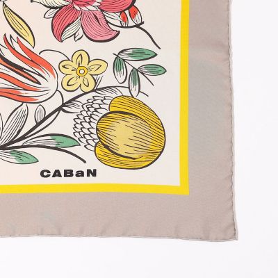 CABaN ボタニカル 大判 シルクスカーフ Botanical Garden シルクプリントスカーフ | CABaN