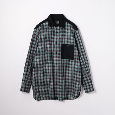 コットンブロード×ウールフランネル　レギュラーカラーシャツ