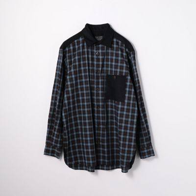 コットンブロード×ウールフランネル　レギュラーカラーシャツ