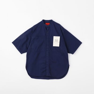 ブロークンツイル　バンドカラーショートスリーブシャツ