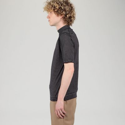 別注】JOHN SMEDLEY コットンボーダー モックネック